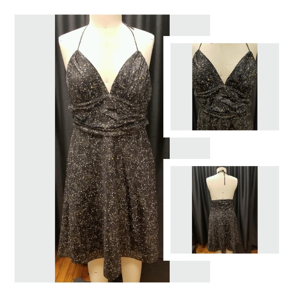 Express Silk Printed Satin Halter Dress Size 12